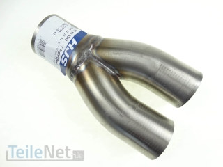 - HJS - Universal Verbindung Y-Stück Adapter Rohr Verteiler Abgasrohr Edelstahl 1x60->2x55mm HJS 90605352