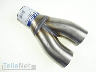 - HJS - Universal Verbindung Y-Stück Adapter Rohr Verteiler Abgasrohr Edelstahl 1x60->2x60mm HJS 90605354