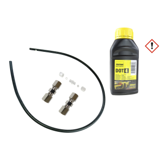 2x Bremsleitungsverbinder 4,75mm + Bremsleitung 0,5m + 250ml Bremsflüssigkeit