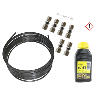 6x Bremsleitungsverbinder 4,75mm + Bremsleitung 5 m + 250 ml Bremsflüssigkeit