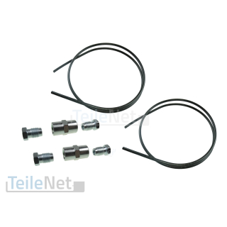 2x Bremsleitungsverbinder + 4x Überwurfschraube Bördel F + 2x 1 m Bremsleitung