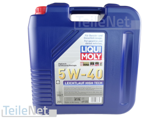 LIQUI MOLY 3867 1x 20 L 5W-40 Motoröl Leichtlauf High Tech Öl 5W40