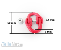 5x Verbindungsglied GK8 6mm Kettenverbinder...