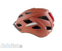 Fischer Fahrradhelm mit Rücklicht Urban Plus Miami S/M Kopfumfang 52-59cm Helm rot braun