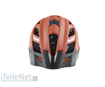 Fischer Fahrradhelm mit Rücklicht Urban Plus Miami S/M Kopfumfang 52-59cm Helm rot braun