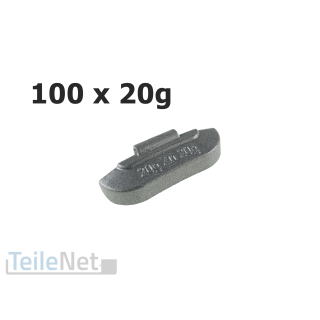 100x 20g Schlaggewichte Auswuchtgewichte Stahlfelge Zink-Gewichte