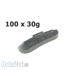 100x 30g Schlaggewichte Auswuchtgewichte Stahlfelge Zink-Gewichte