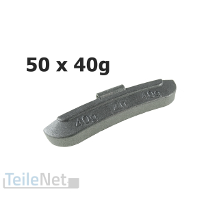 50x 40g Schlaggewichte Auswuchtgewichte Stahlfelge Zink-Gewichte