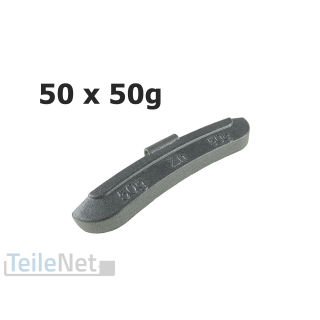 50x 50g Schlaggewichte Auswuchtgewichte Stahlfelge Zink-Gewichte