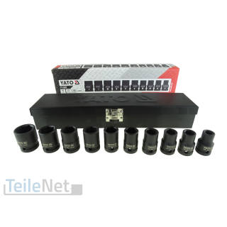 Steckschlüsselsatz Kraft-Steck-Nuss 10-22mm Schlagschraubernüsse Schlagnuss 10-tlg