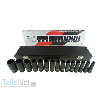 Steckschlüsselsatz Kraft-Steck-Nuss 10-32mm Schlagschraubernüsse Schlagnuss 15-tlg