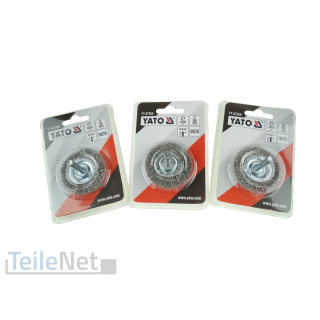 3x Drahtbürste 50mm Rund Topfbürste Stiehlbürste Bohrmaschine Rundbürste INOX