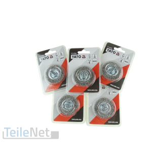 5x Drahtbürste 50mm Rund Topfbürste Stiehlbürste Bohrmaschine Rundbürste INOX