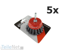 5x Topfbürste Drahtbürste 75mm Rund gezopft...