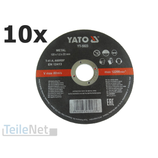 10x Trennscheibe 125x1,2mm Metall Stahl Flexscheibe Winkelschleifer