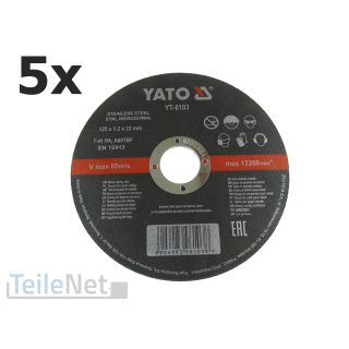 5x Trennscheibe 125x1,2mm Metall Edelstahl Flexscheibe Winkelschleifer