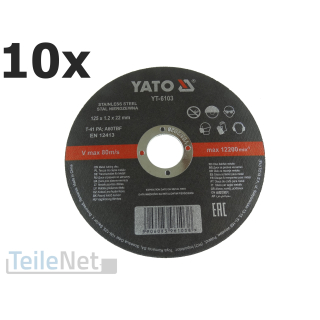 10x Trennscheibe 125x1,2mm Metall Edelstahl Flexscheibe Winkelschleifer