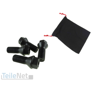 4x Radschrauben M14x1,25 Radbolzen schwarz inkl. Beutel für BMW Mini etc