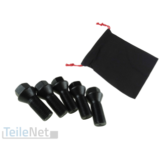 5x Radschrauben M14x1,25 Radbolzen schwarz inkl. Beutel für BMW Mini etc