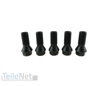 5x Radschrauben M14x1,25 Radbolzen schwarz inkl. Beutel für BMW Mini etc