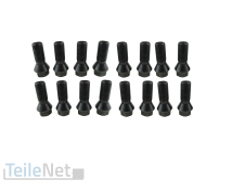 16x Radschrauben M14x1,25 Radbolzen schwarz für BMW...