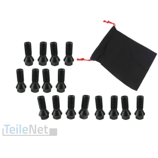 16x Radschrauben M14x1,25 Radbolzen schwarz inkl. Beutel für BMW Mini etc