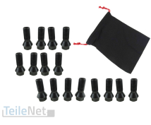 16x Radschrauben M14x1,25 Radbolzen schwarz inkl. Beutel...