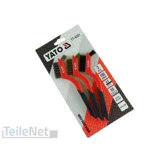 Drahbürste 3-teilig Bürste Stahl Messing Nylon...