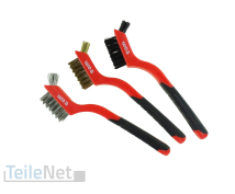 Drahbürste 3-teilig Bürste Stahl Messing Nylon Handbürste Mini Bürsten Bremse